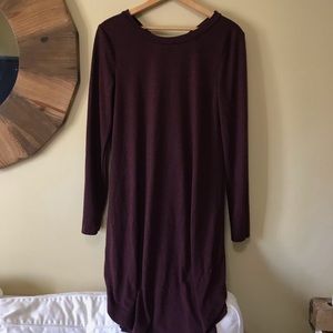 LOFT | Wine Purple Knee Length Sweater Dress